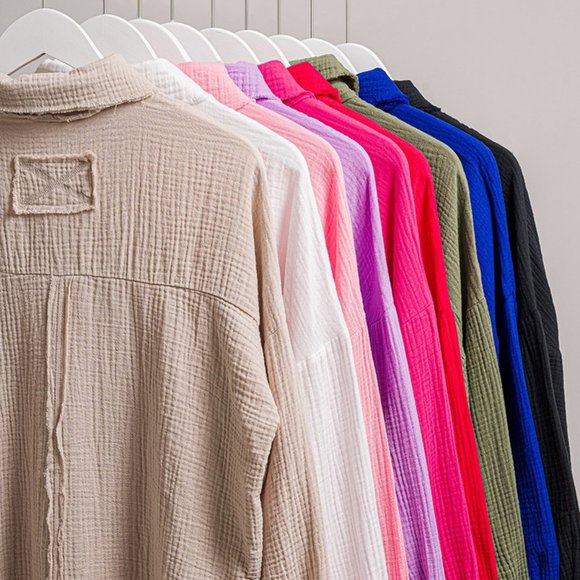 Tops Cotton Gauze Button Down Shirt Blouse Top Poshmark